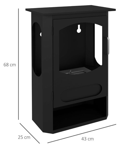 HOMCOM Camino a Bioetanolo Autoportante, Bruciatore da 1.2L Durata 3 Ore, Area Riscaldata 20-25 m², Nero