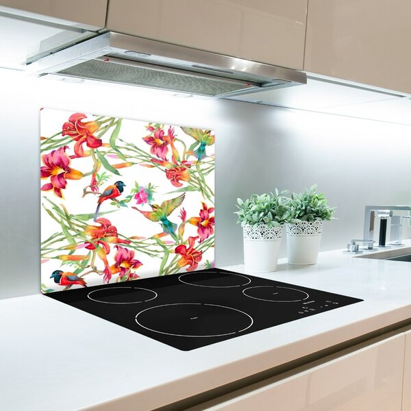 Tagliere in vetro Uccelli esotici 60x52 cm