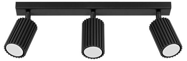 Lampada a soffitto KARBON 3L nero 3xGU10 10W alluminio 16.5x6.5x45cm Sollux Lighting