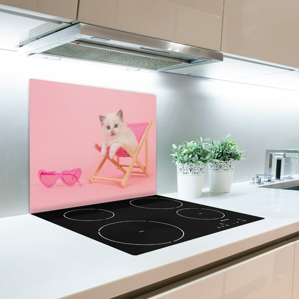 Tagliere in vetro Gatto su un lettino solare 60x52 cm