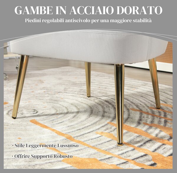HOMCOM Poltrona in Velluto da Camera e Salotto a Conchiglia Stile Art Deco, Poltrona Design Moderno con Gambe in Acciaio, Grigio | Aosom Italy