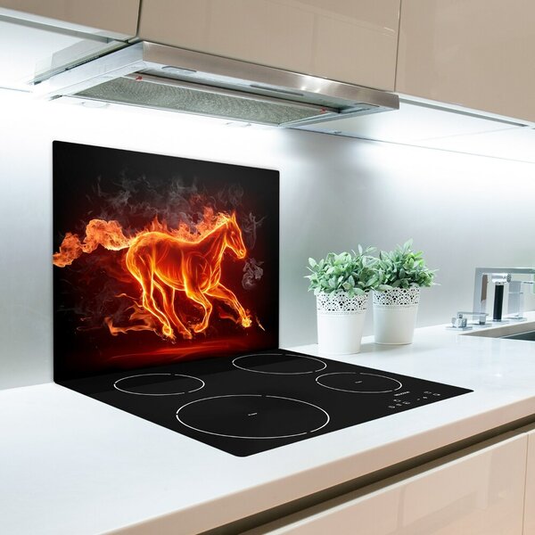Tagliere in vetro Cavallo in fiamme 60x52 cm