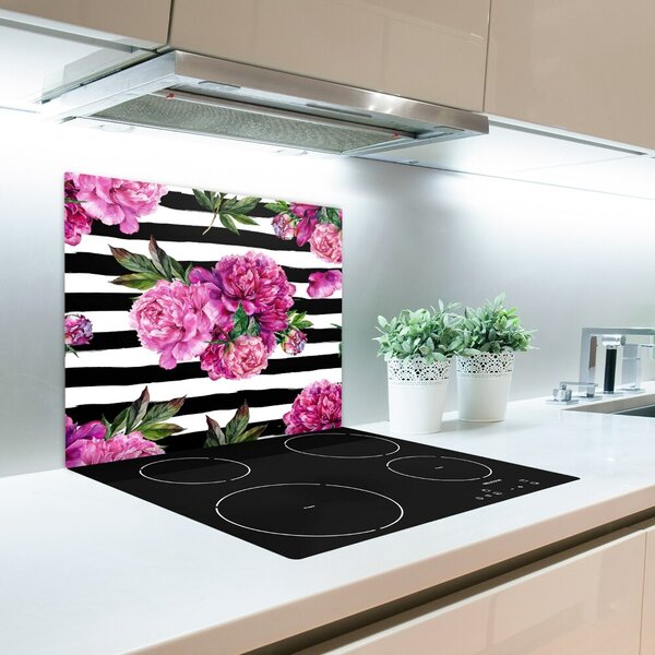 Tagliere in vetro Peonie rosa 60x52 cm