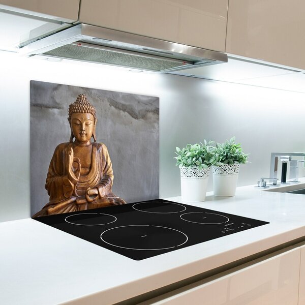Tagliere in vetro Buddha di legno 60x52 cm