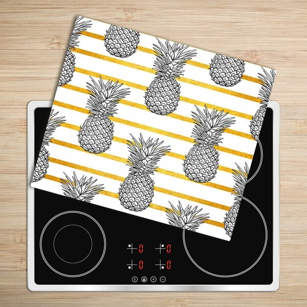 Tagliere in vetro Strisce di ananas 60x52 cm