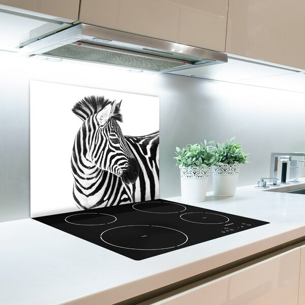 Tagliere in vetro temperato Zebra nella neve 60x52 cm