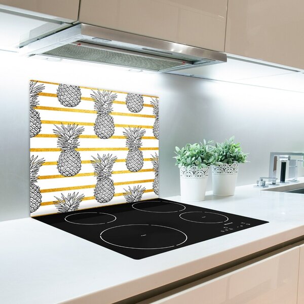 Tagliere in vetro Strisce di ananas 60x52 cm