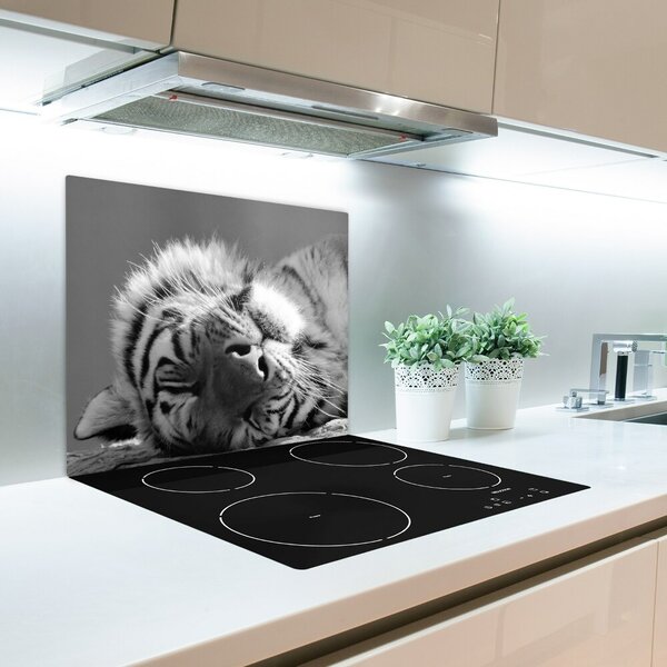 Tagliere in vetro temperato Tigre assonnata 60x52 cm