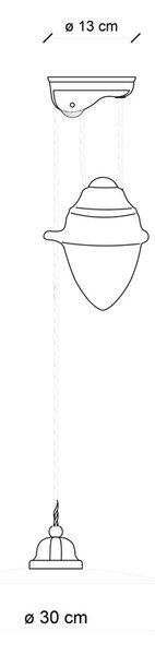 Lampadario Vintage Saliscendi B&W Metallo Smaltato Nero E Bianco 1 Luce E27 30Cm