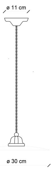Lampadario Vintage B&W Metallo Smaltato Nero E Bianco 1 Luce E27 30Cm