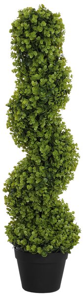 HOMCOM Pianta Finta di Eucalipto a Spirale con Vaso Incluso per Interno ed Esterno, Altezza 90 cm, Verde