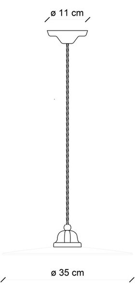 Lampadario Vintage B&W Metallo Smaltato Nero E Bianco 1 Luce E27 35Cm