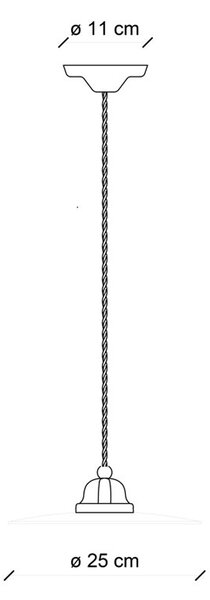 Lampadario Vintage B&W Metallo Smaltato Nero E Bianco 1 Luce E27 25Cm