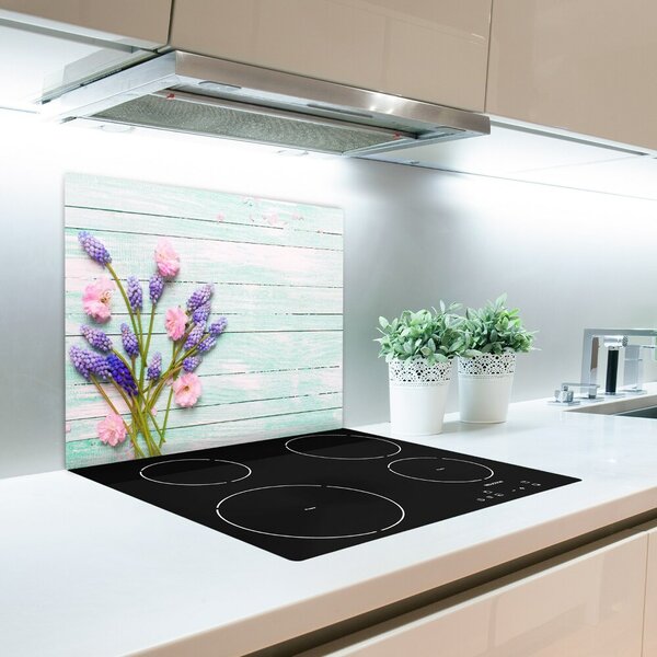 Tagliere in vetro Lavanda sul legno 60x52 cm