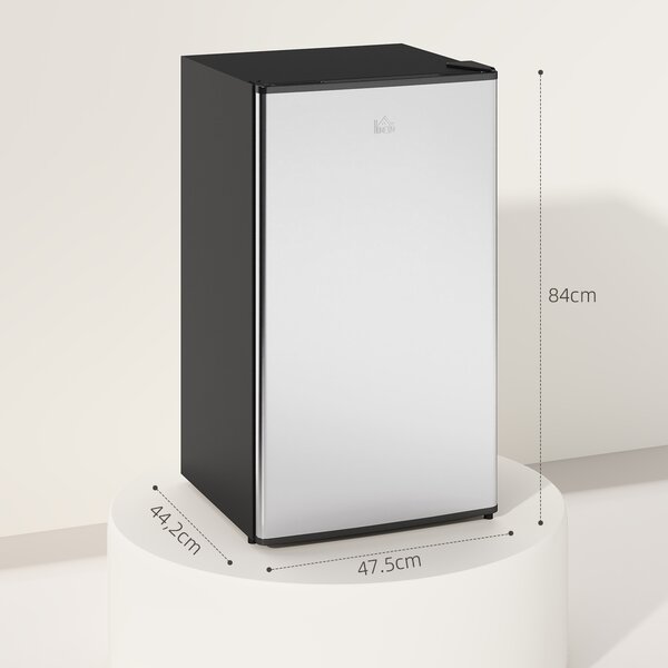 HOMCOM Frigorifero da 91L con Termostato Regolabile, Frigo Piccolo con Ripiani Regolabili e Cassetto, Argento | Aosom Italy