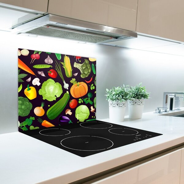 Tagliere in vetro Verdure colorate 60x52 cm