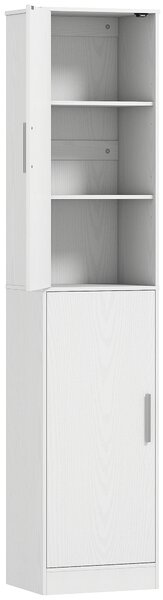 HOMCOM Mobile Colonna Bagno a 2 Armadietti con 6 Ripiani Regolabili, in Legno, 40x35x180 cm, Bianco | Aosom Italy