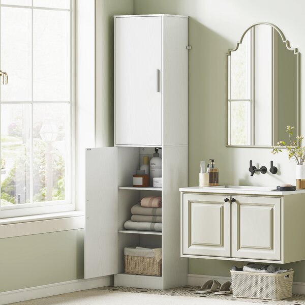 HOMCOM Mobile Colonna Bagno a 2 Armadietti con 6 Ripiani Regolabili, in Legno, 40x35x180 cm, Bianco | Aosom Italy