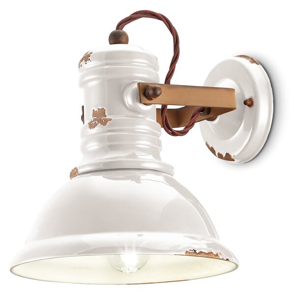 Applique Industrial vintage bianco 25 cm 53 W Ferroluce