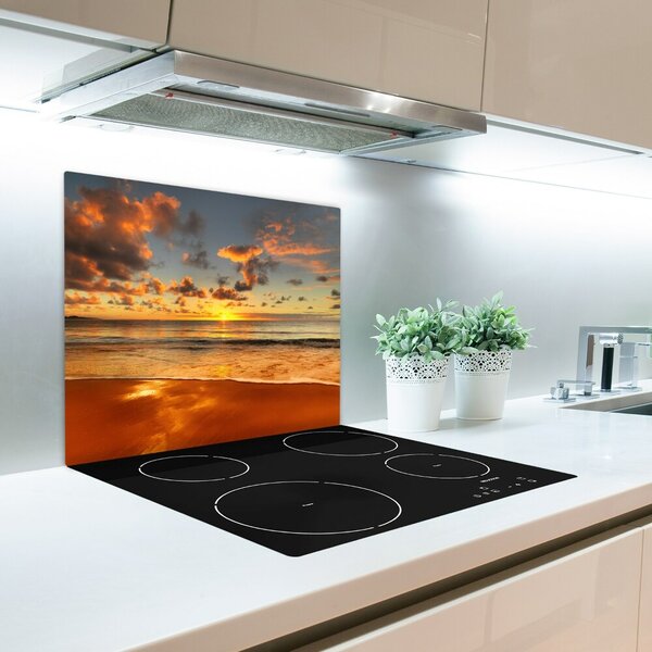Tagliere in vetro Spiaggia al calare del sole 60x52 cm