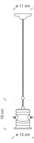Lampadario Industrial Minimal Urban Ferro Ceramica Vintage Tortora 1 Luce E27