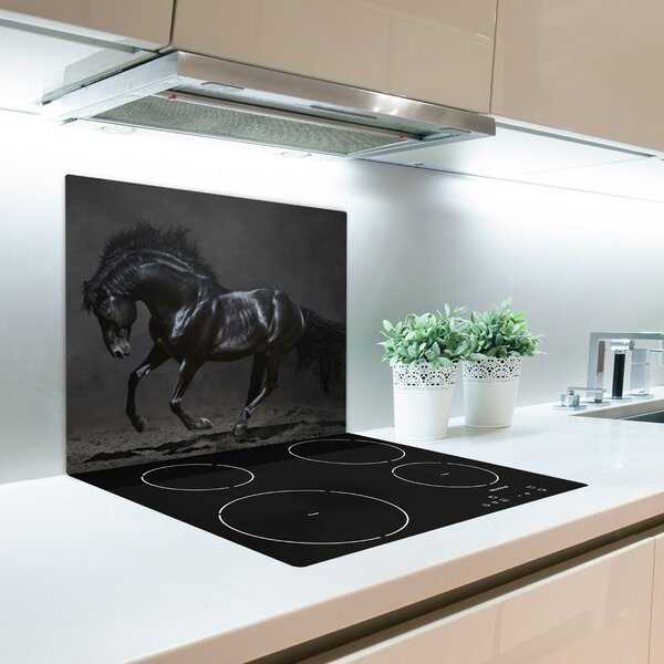 Tagliere in vetro temperato Cavallo nero 60x52 cm