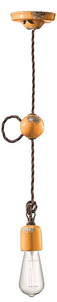 Sospensione Vintage Ceramica Gialla 1 Luce E27