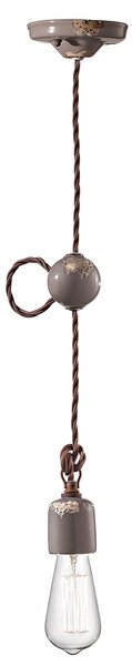 Sospensione Vintage Ceramica Tortora 1 Luce E27