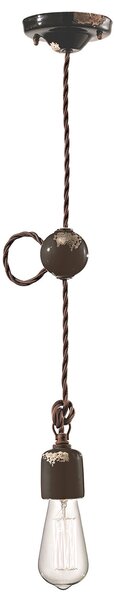Sospensione Vintage Ceramica Nera 1 Luce E27