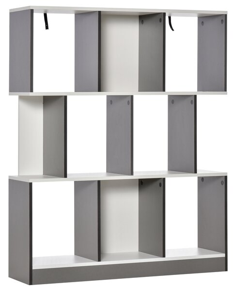 HOMCOM Mobile Libreria a 8 Ripiani per Soggiorno e Camera da Letto, in Legno, 100x24x124 cm, Grigio Carbone | Aosom Italy