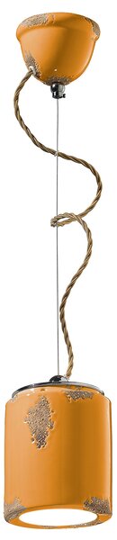 Lampadario Vintage Ceramica Gialla 1 Luce E27