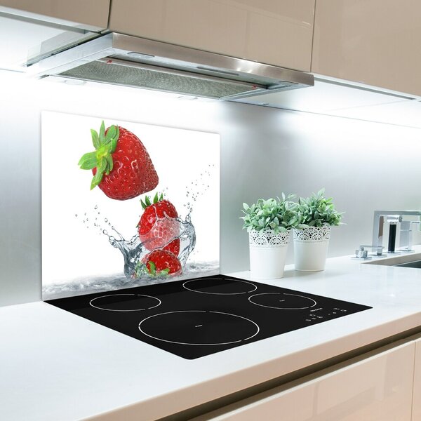 Tagliere in vetro Fragole e acqua 60x52 cm