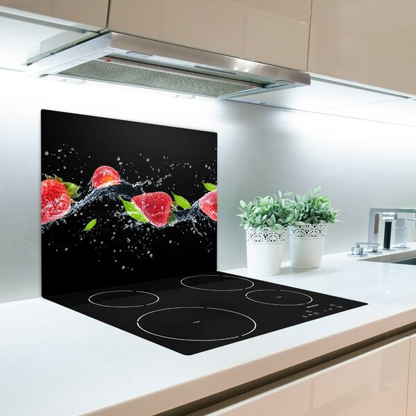Tagliere in vetro Fragole e acqua 60x52 cm