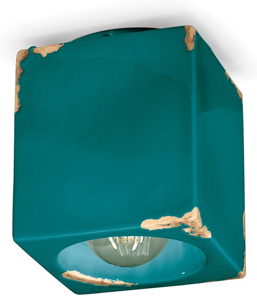 Plafoniera Vintage Ceramica Verde 1 Luce E27