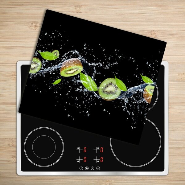 Tagliere in vetro Kiwi e acqua 60x52 cm