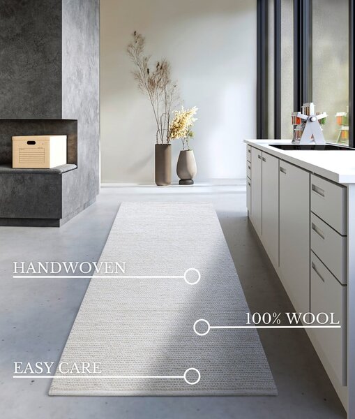 Passatoia bianca in lana tessuta a mano 80x200 cm Francois – Villeroy&Boch