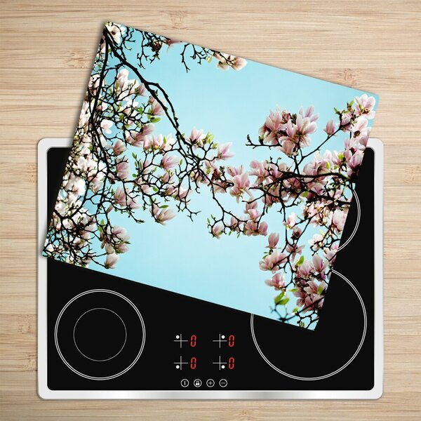 Tagliere in vetro Fiori magnolia 60x52 cm