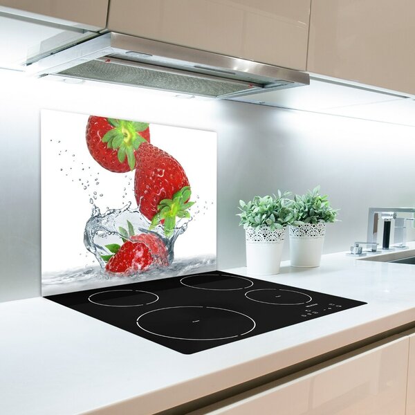 Tagliere in vetro Fragole e acqua 60x52 cm