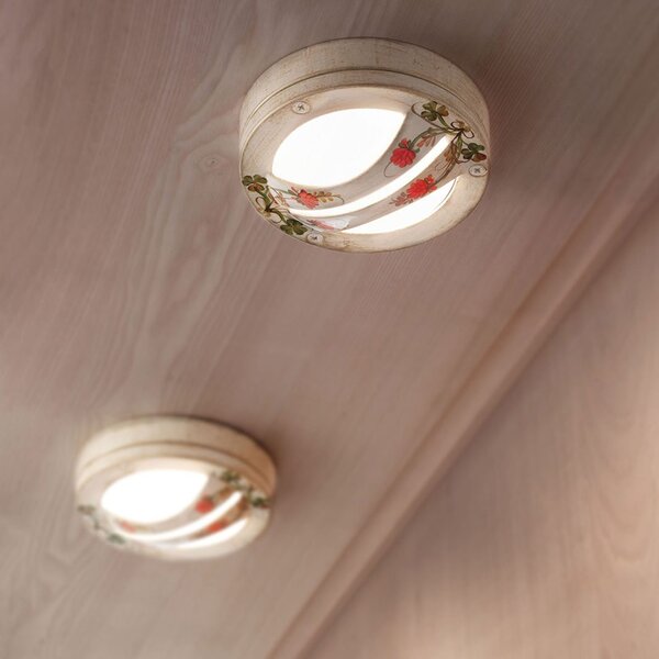 Plafoniera Esterno Classica Brindisi Metallo E Ceramica Bianco Sfumato 1 Luce G9
