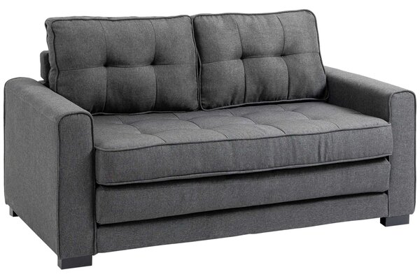 HOMCOM Divano Letto Convertibile moderno con Imbottitura e Molle, in Tessuto 2 Posti, 151x75x85 cm, Grigio | Aosom Italy