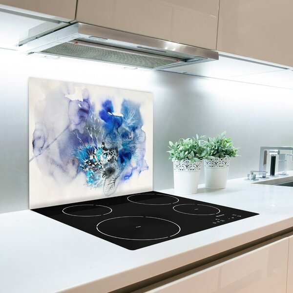 Tagliere in vetro Fiori di astrazione 60x52 cm