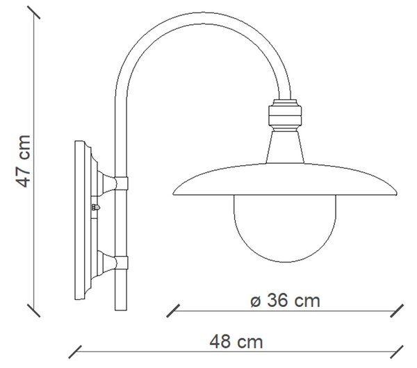 Applique Esterno Classica Campobasso Metallo E Ceramica Nero Sfumato 1 Luce E27