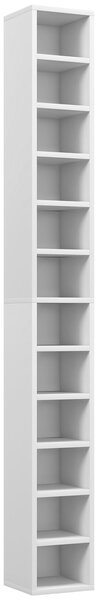 HOMCOM Mobile Libreria Porta CD a 12 Ripiani per 204 CD, in MDF e Truciolato, 21x20x175 cm, Bianco | Aosom Italy