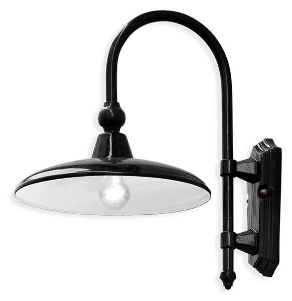 Applique Da Esterno Classica Campobasso Metallo E Ceramica Nero 1 Luce E27