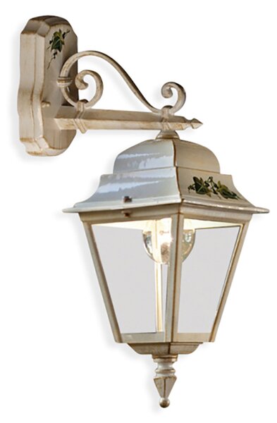 Applique Da Esterno Classica Gorizia Metallo Ceramica Bianco Sfumato 1 Luce E27