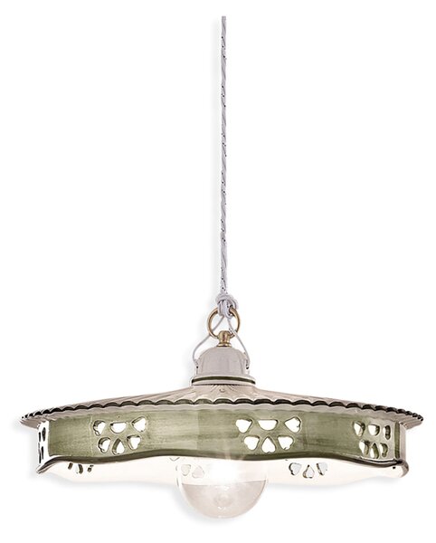 Lampadario Classico Alessandria Ceramica E Ottone Satinato 1 Luce E27