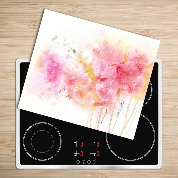 Tagliere in vetro Fiori 60x52 cm