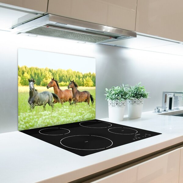 Tagliere in vetro Cavalli al galoppo 60x52 cm