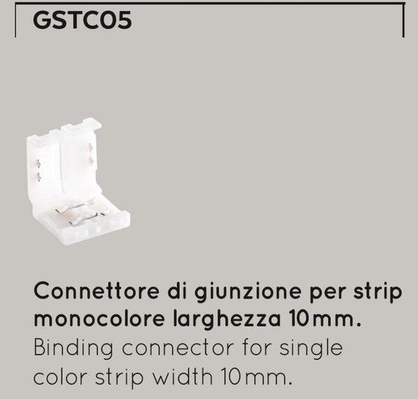 Confezione 10 connettori gea led gstc05 accessorio strisce led giunzione interno ip20 - Gea Led