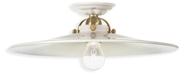 Plafoniera Classica Asti Ottone E Ceramica Ottone Satinato Decorato 1 Luce E27